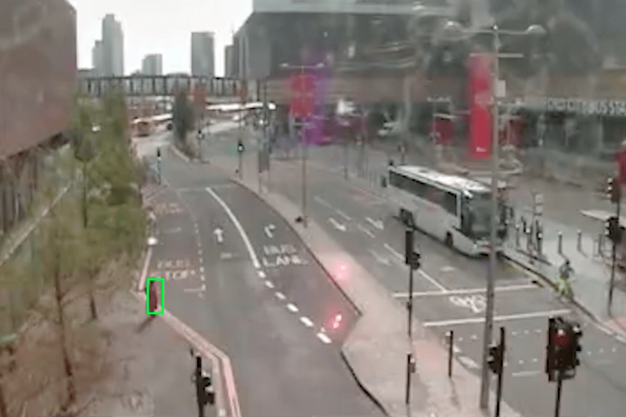 A still from a surveillance camera in Stratford Westfield.